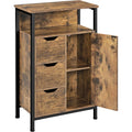 Meuble de salle de bain avec placard et espace de rangement, armoire compacte 55,5 x 30 x 86,5 cm, brun