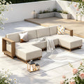 Salon de jardin en resine tressee pour six personnes avec canape et mobilier exterieur resistant aux intemperies
