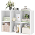 Bibliotheque avec 6 compartiments, meuble de rangement en panneaux de particules 59,6 x 29 x 89 cm, blanc