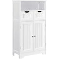Armoire de salle de bain blanche avec deux tiroirs, un placard et etagere reglable